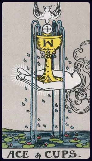 Ás de Copas, do Tarot Rider-Waite-Smith
