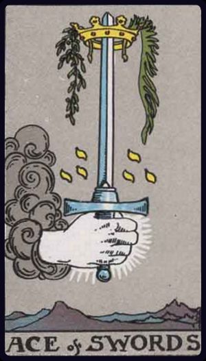 Ás de Espadas, do Tarot Rider-Waite-Smith