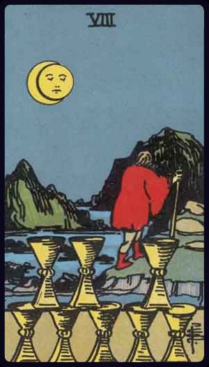 Oito de Copas, do Tarot Rider-Waite-Smith