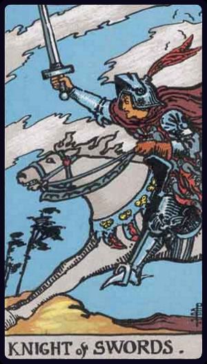 Cavaleiro de Espadas, do Tarot Rider-Waite-Smith