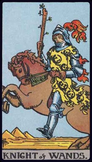 Cavaleiro de Paus, do Tarot Rider-Waite-Smith
