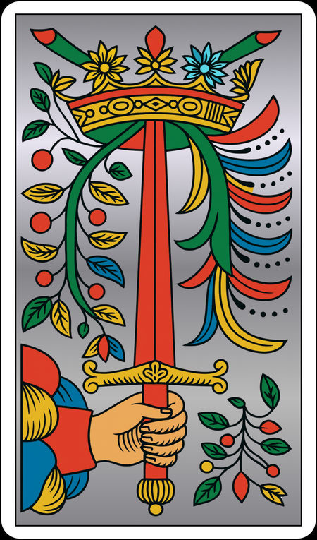 Ás de Espadas, do Tarot de Marselha