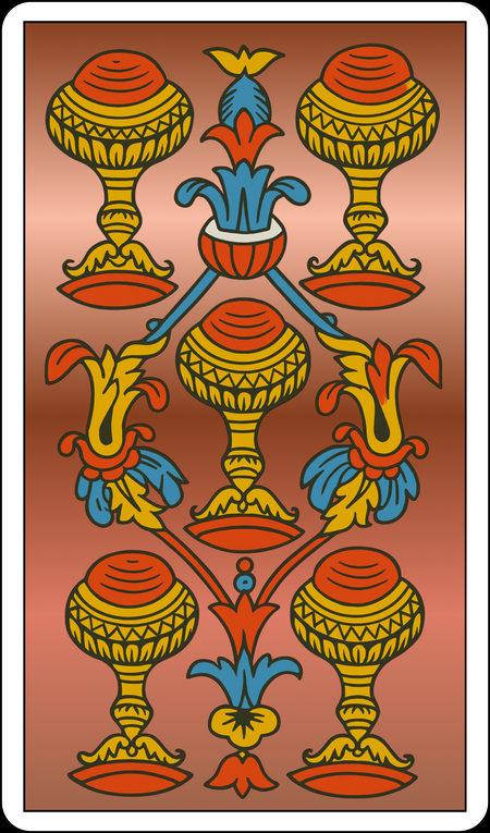 Cinco de Copas, do Tarot de Marselha
