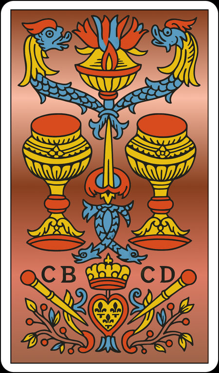 Dois de Copas, do Tarot de Marselha