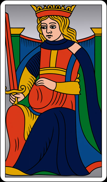 Rainha de Espadas, do Tarot de Marselha