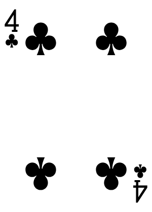 Quatro de Paus, do Baralho Comum