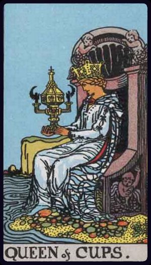 Rainha de Copas, do Tarot Rider-Waite-Smith