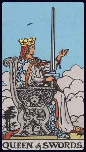 Rainha de Espadas, do Tarot Rider-Waite-Smith