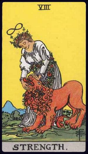 A Força, do Tarot Rider-Waite-Smith